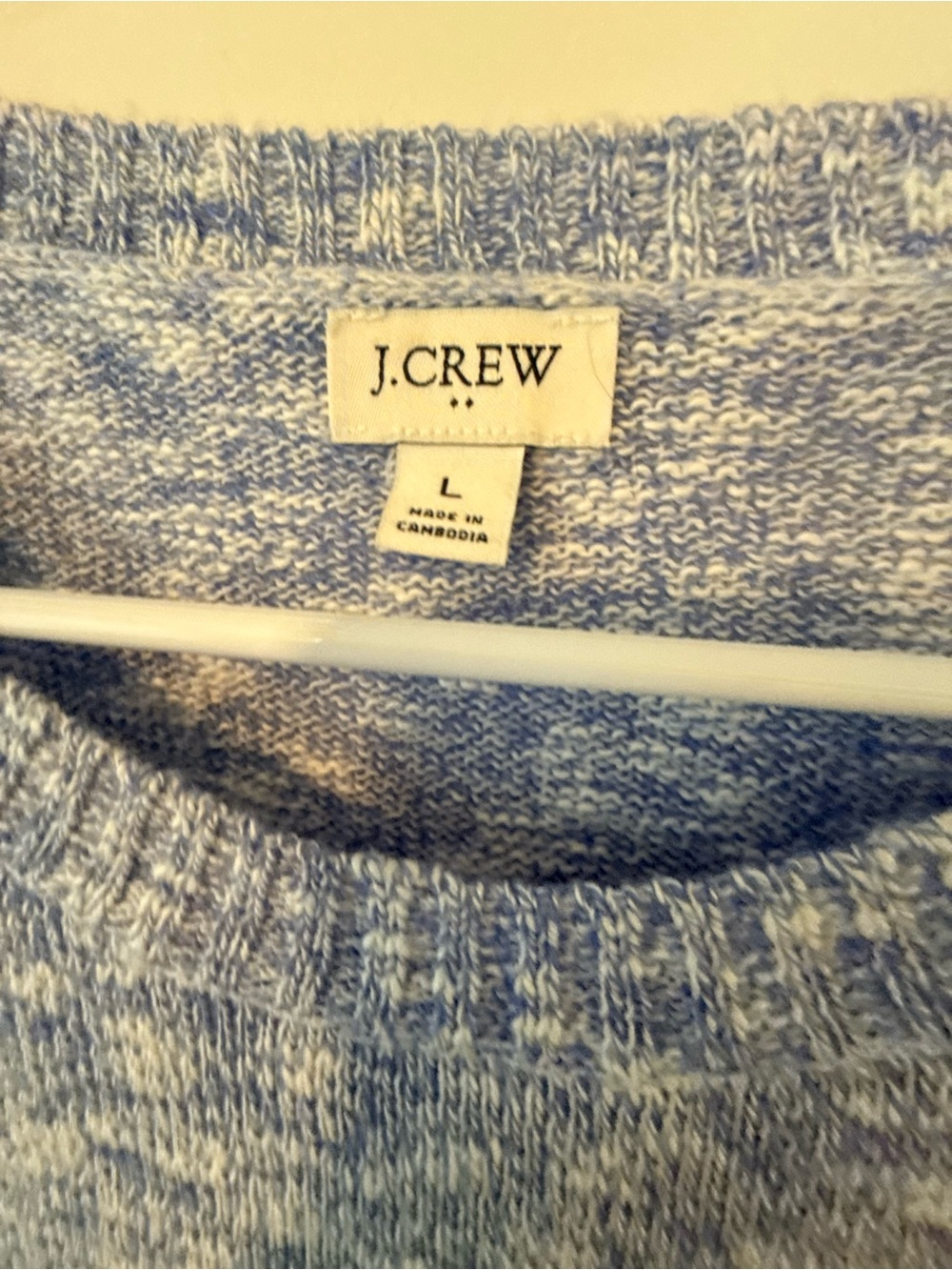J.Crew Blue White Marl Knit Crewneck Sweater Size L | Quiet Luxury Coastal🩷 - Picture 5 of 8